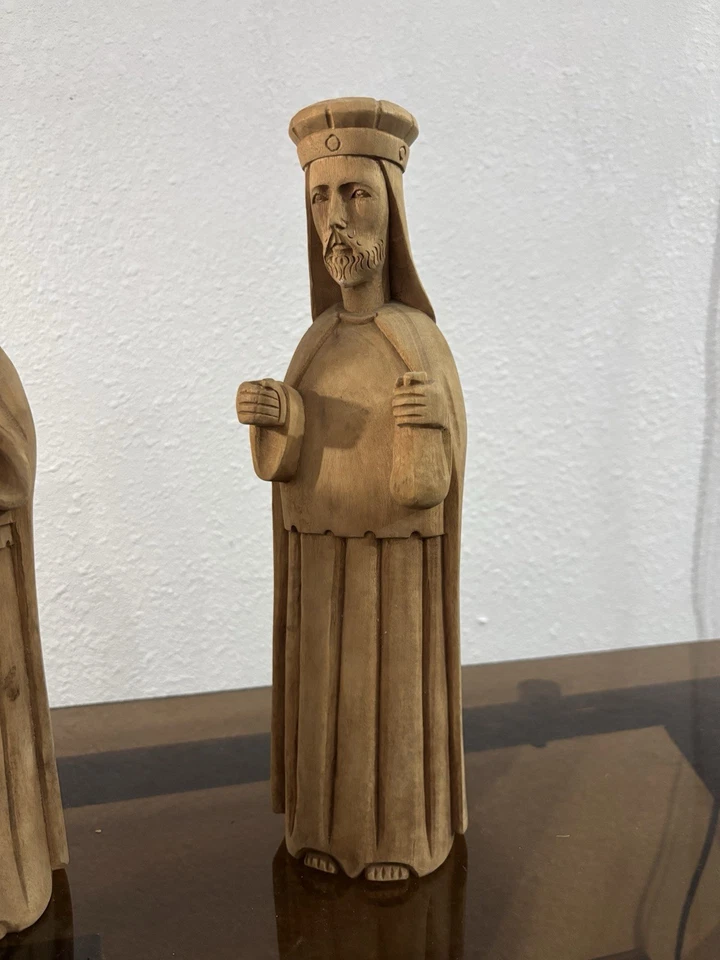 Vintage Olive Wood Hand-carved Nativity Scene 15 Piece Set - Image 2 of 4