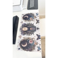 Moon Phase Floral Wreath Large Gaming Mouse Pad 23.6"x11.5" Non-Slip Desk Mat