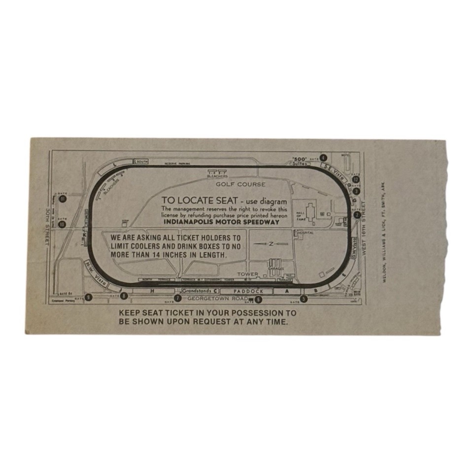 1981 Indianapolis 500 Indy 500 65th Race Vintage Ticket Stub Reserved ...