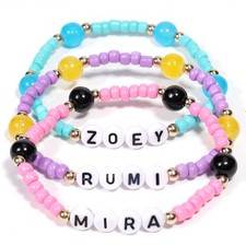 3pcs Beaded Bracelet Women Girls Gift Colorful Charm Daisy Bracelets Set