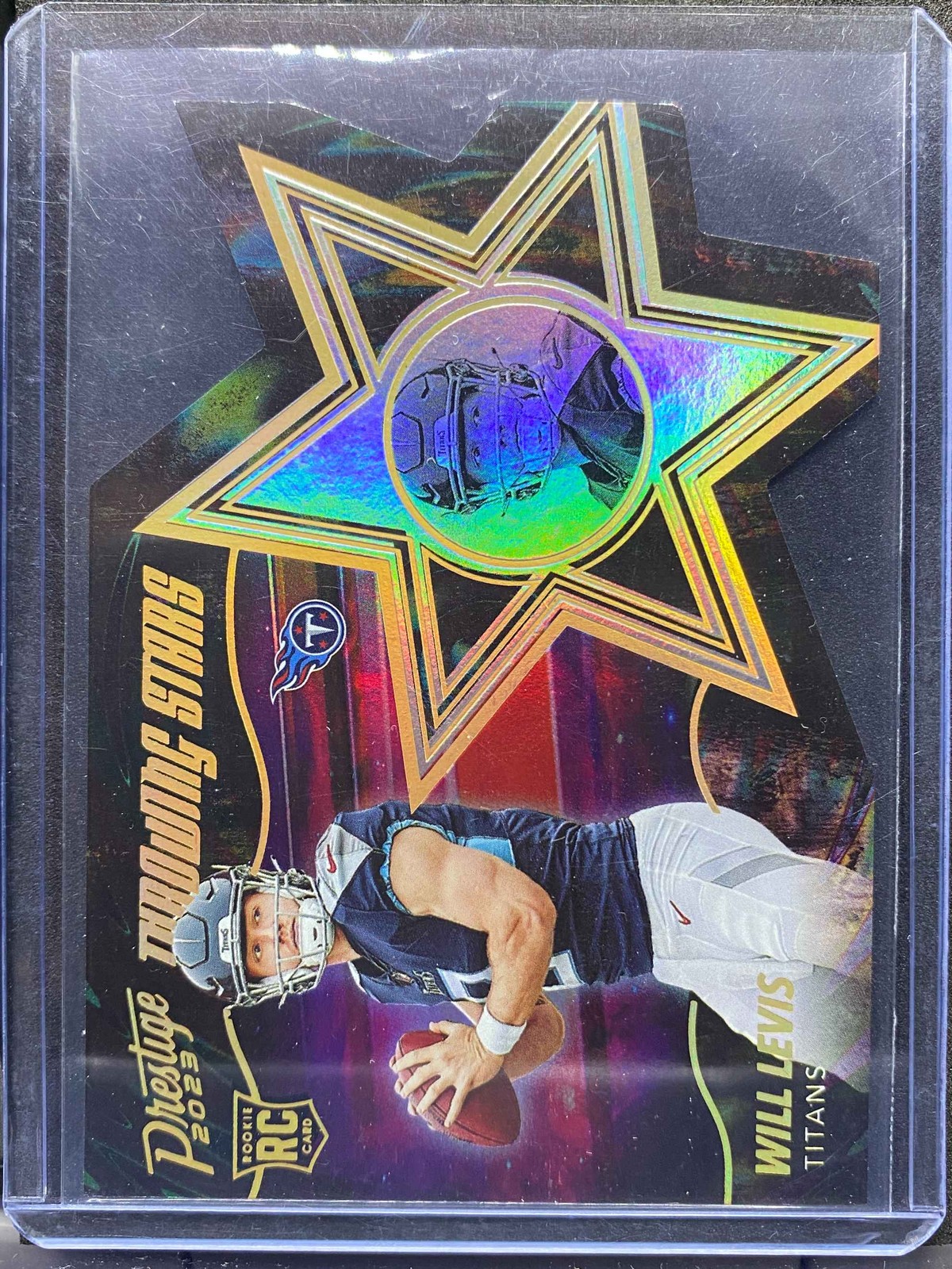 2023 Prestige Throwing Stars Black Wave Die-Cut #TS-18 Will Levis RC Rookie 