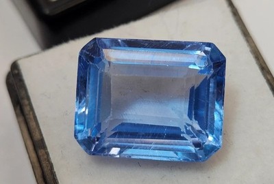 Sapphire Blue Emerald Cut 15-16 Ct Natural Ring Making Loose GEMSTONE