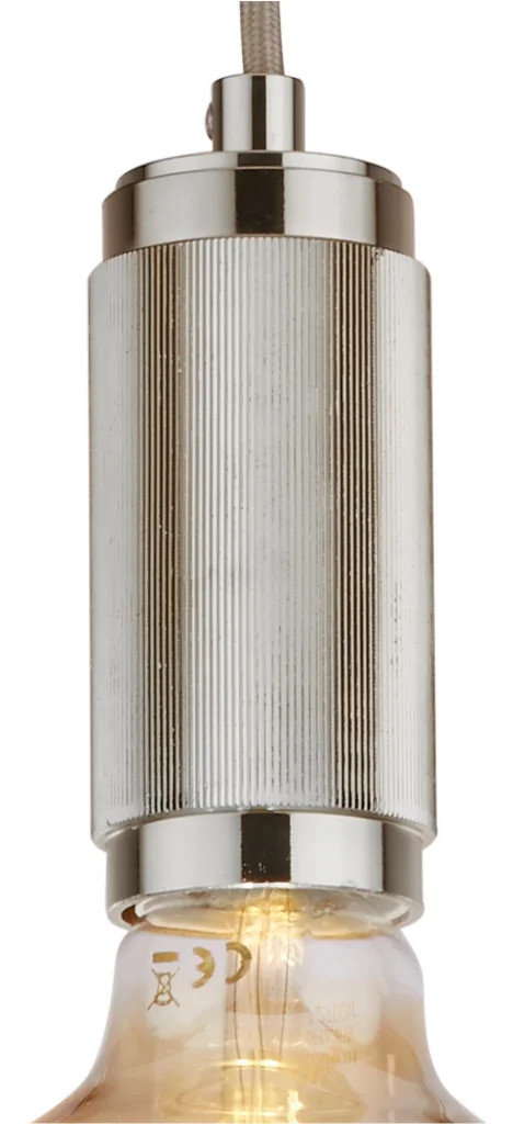 Ceiling Light Grey Knurled Pendant Satin Silver Searchlight 77651SS