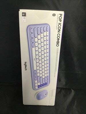 Authentic Logitech POP ICON COMBO Keyboard & Mouse (920-013043) LILAC