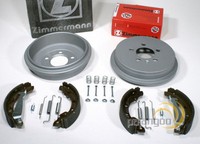 Zimmermann Bremstrommeln Ø 200 Mm + Bremsbacken ZubehöR Hinten FüR VW Polo 6R 6C