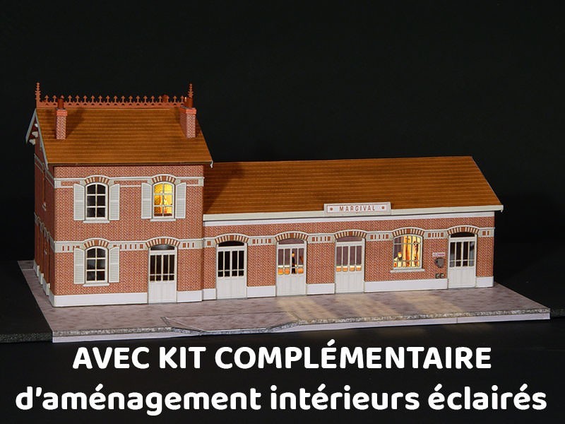 Gare miniature BV NORD Margival pour diorama ferroviaire HO