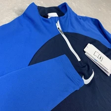 New Nike Dri-Fit 1/4 Zip Pullover Youth Unisex Medium Blue DH9280 Sample