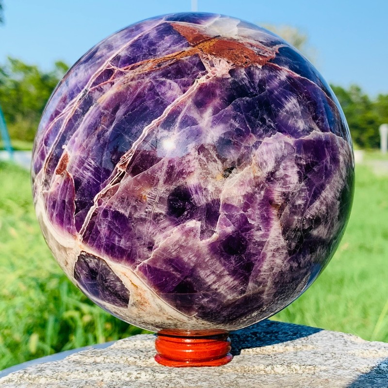 5.5LB Natural Dreamy Amethyst Quartz Sphere Crystal Ball Reiki Healing