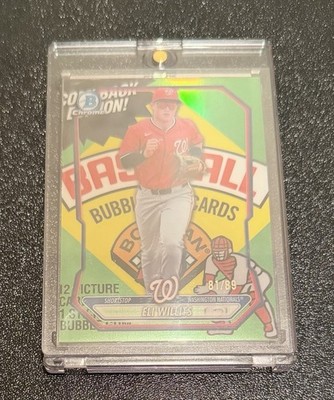 2026 Bowman Chrome Eli Willits Packfractor #/89 Nationals Top Prospect