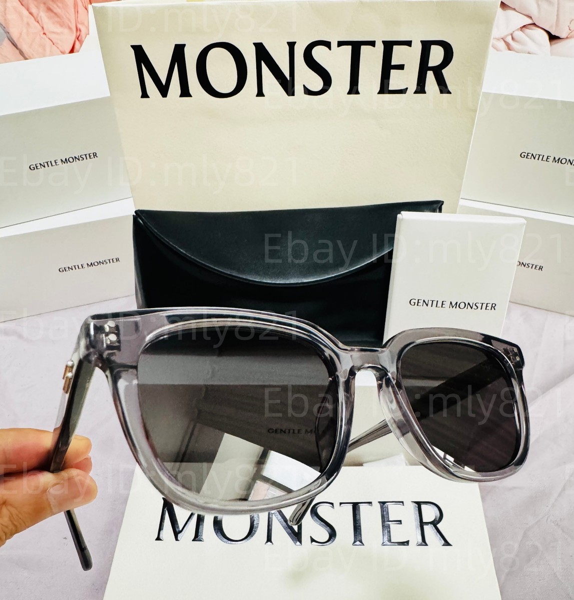GentleMonster Days Day GC12 Sunglasses Gray Frame Black Lenses | eBay