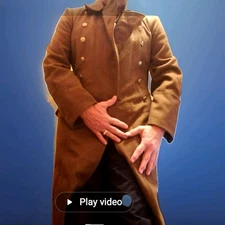 AUTHENTIC GERMAN WW2 Brown Wool Mantel Greatcoat Trench coat RARE Germany NICE!