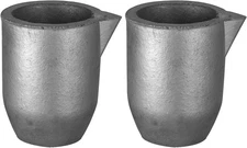 QNK 2pcs 6kg Clay Graphite Foundry Melting Casting Crucible with Spout for Metal