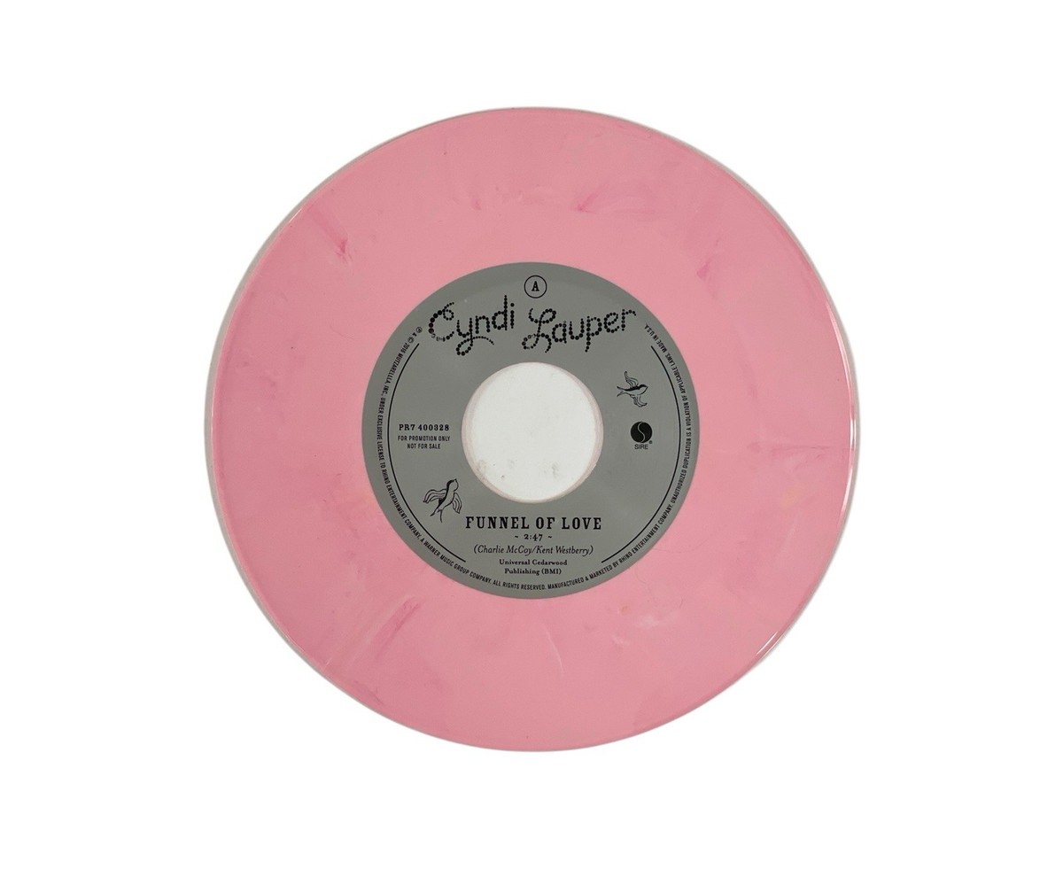 Cyndi Lauper Pink Colored 7” Vinyl Record Funnel of Love Limited