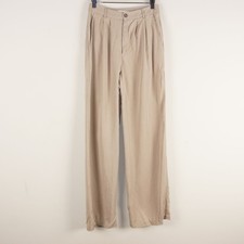 Reformation Tencel Mason Wide Leg Pleated Tan Camel Pants Womens Sz 8