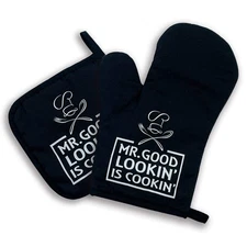 zcyhtqp, Mr.Good Looking is Cooking, Funny Silicone Non-Slip Oven Mitts and P...