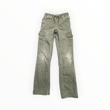 Levi's Cargo Pant Unisex Kids Size 8 Olive Green Straight Leg Elastic Waist