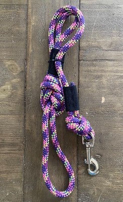 4ft USA MADE PurplPink- K9 Dog Clip LEASH-crafted with high-grade  climbing rope
