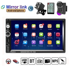 7" Double 2 DIN Car Stereo Radio MP5 Touch Screen Bluetooth FM  Rear Camera 