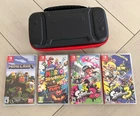 Nintendo Switch “Lot Of 4 Games”  And Nice Console Case.