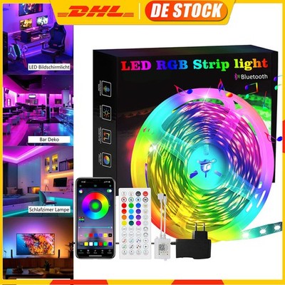 RGB LED Strip APP Steuerung Licht Bänder Dimmbar für Gaming Zimmer Schrankdek