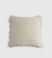 NWT QUINCE DANA WOOL FRINGE PILLOW COVER SHAM ONE IVORY RETAIL $49.90
