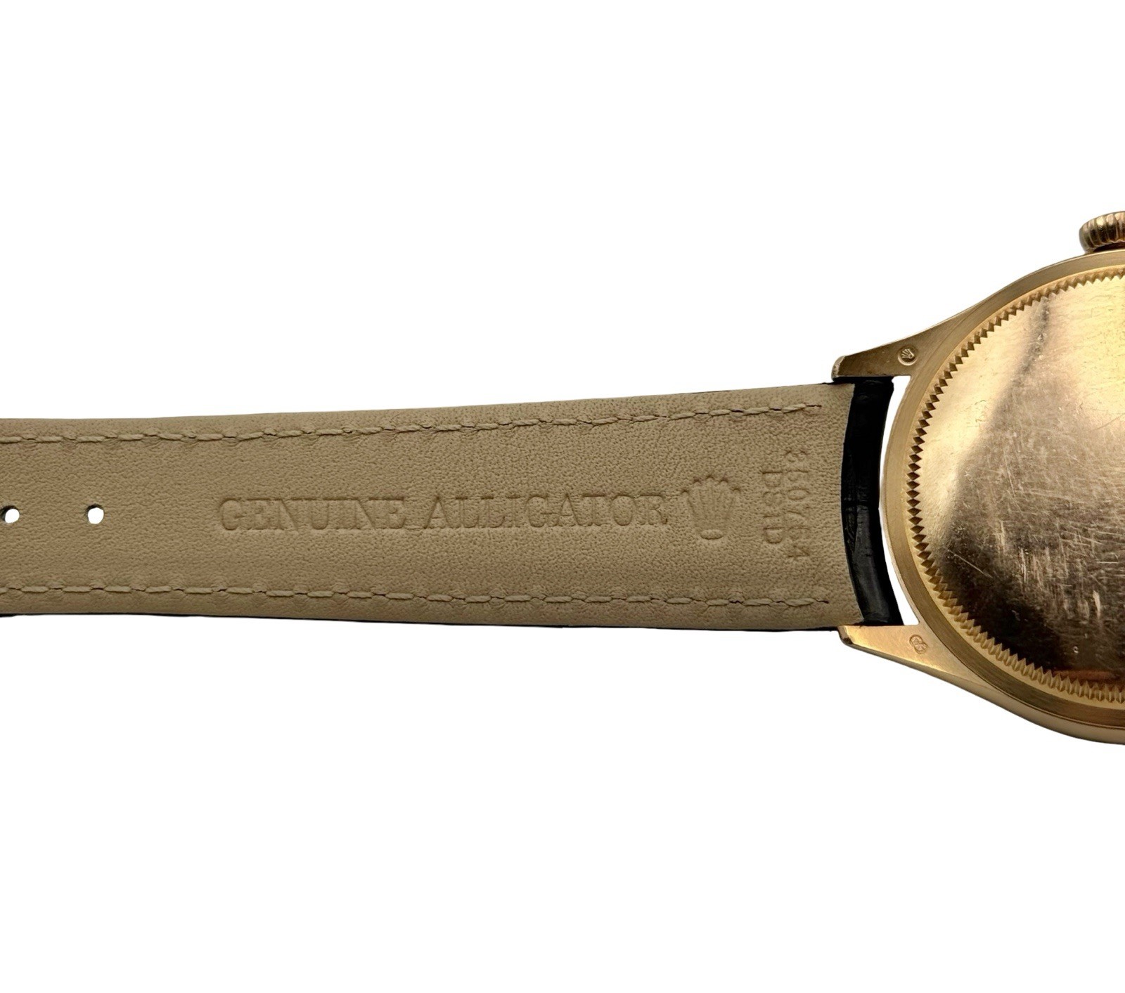 Rolex Cellini 18K Rose Gold White Dial Black Strap Ref. 50505 39 mm Watch