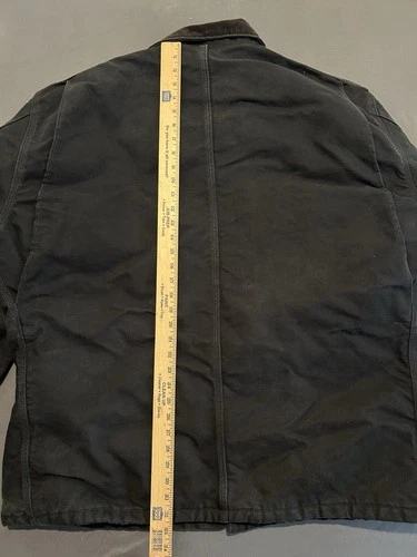 Carhartt Jacket Mens 54 Tall Black C03 Traditional Coat Duck Canvas Distressed image 16