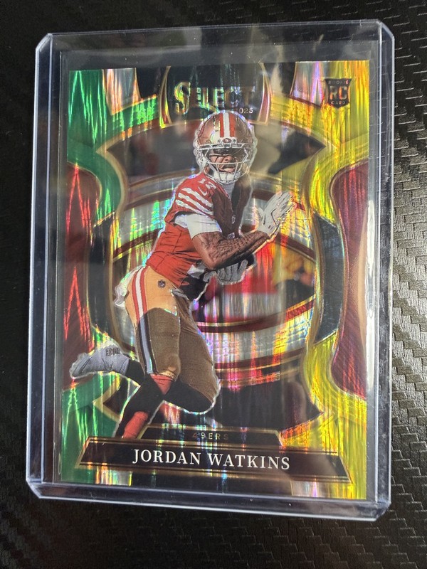 2025 Panini Select - Concourse Jordan Watkins #18 Green & Yellow Shock Prizm(RC)