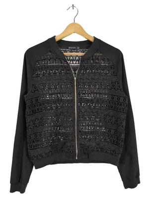 STRADIVARIUS Veste en tricot Dames Tricots T EU 38 noir style décontracté - Photo 1/4