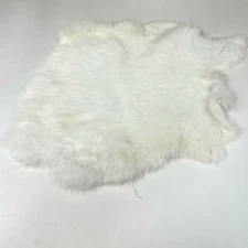 Tanned Rabbit Skin Hide Pelt Real Craft Animal Fur Decor Natural White #1692