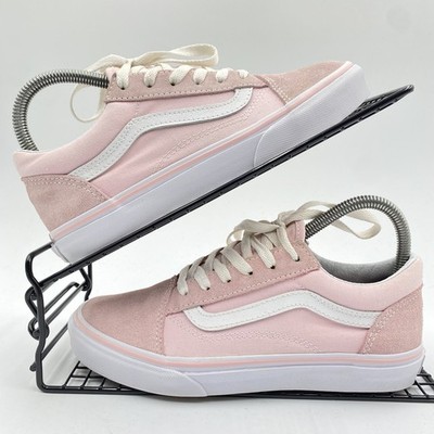 Vans Old Skool rosa Wildleder weiß Turnschuhe Größe UK 3,5 Damen Gym Low Top 721356