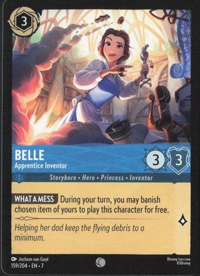 Disney Lorcana Archazia's Island #159/204 - Belle Inventor NM Regular