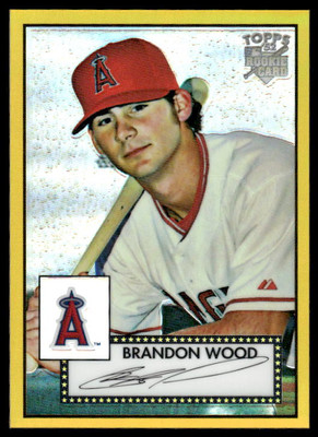 2007 Topps Rookie 1952 Edition #TCRC7 Brandon Wood Chrome Gold Refractors #01/52