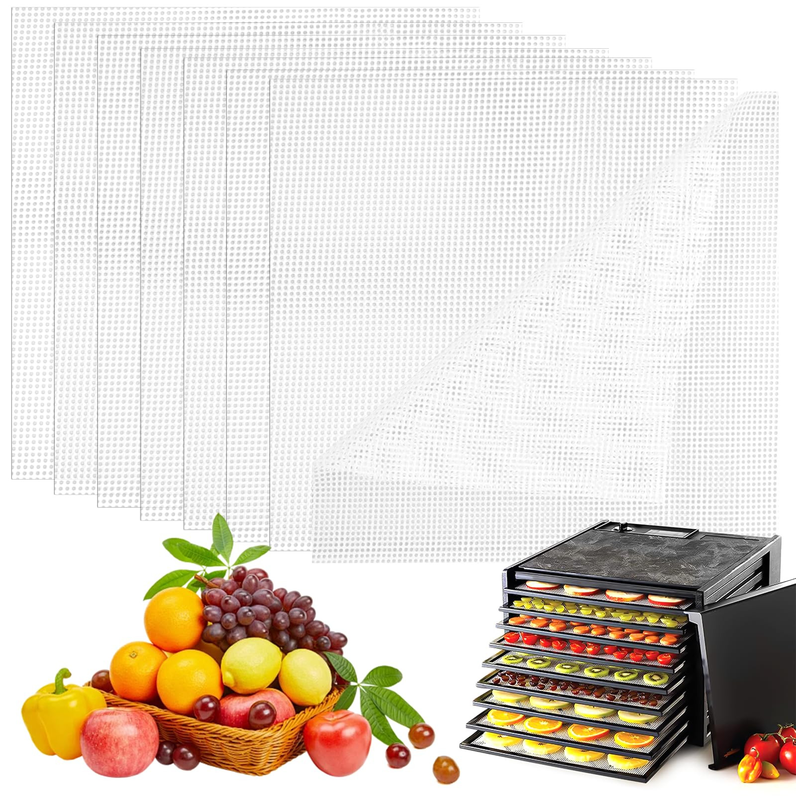 Set 8 Fogli in Silicone per Essiccatore 35,6cm - Alta Resistenza