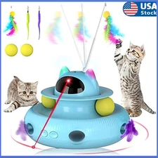 Cat Laser Interactive Indoor Cat Pet Toys Automatic,USB Cat Teaser Pet Toys Blue