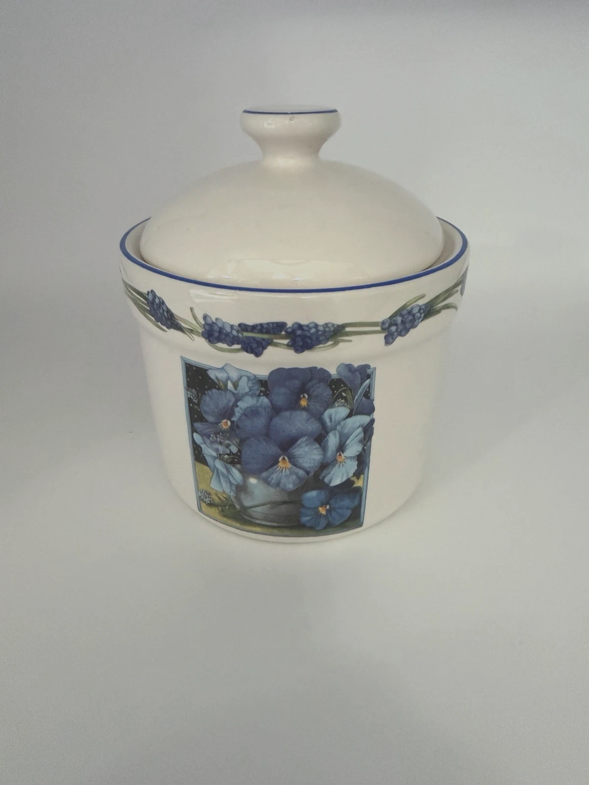 Marjolein Bastin Blue White Canister Jar Floral Kitchen Storage