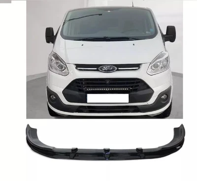 CAPPAFE Splitter Spoiler Bumper Lip Front Gloss Black For Ford Custom 2013-2017