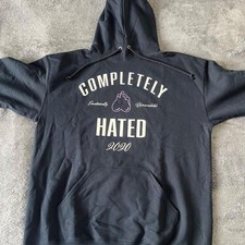 Emotionally-unavailable Men's Black and Navy Hoodie