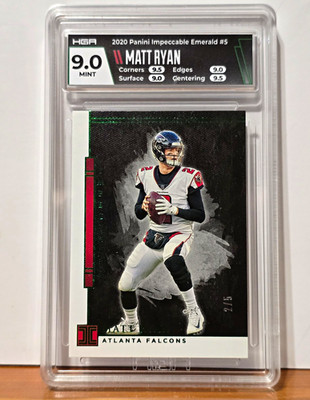 Panini 2020 Impeccable Matt Ryan #5 Emerald /5 Atlanta Falcons HGA 9.0 Graded