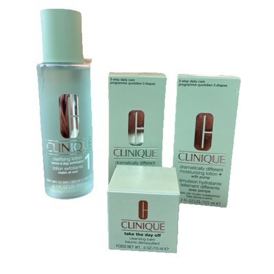 Lot Of 4 Clinique Products- Dramatically Different Lotion, Toner, Cleansing Balm