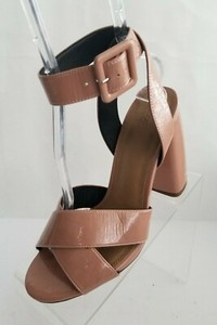 mauve block heel sandals