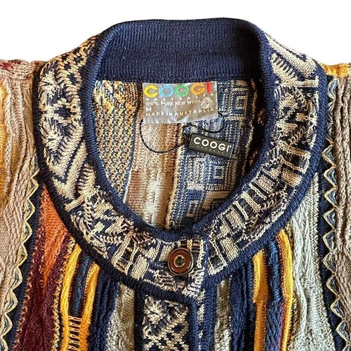 New Vintage Coogi Wool Button Cardigan Sweater Deadstock Textured Australia Med - Picture 5 of 15
