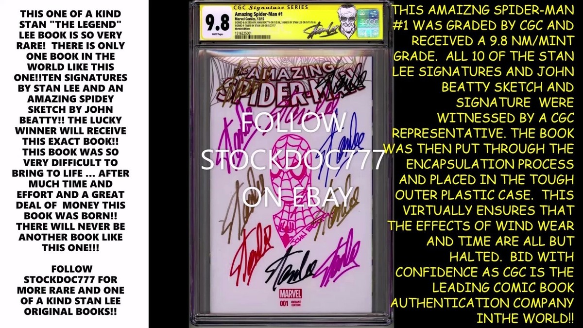 AMAZING SPIDER-MAN #1 CGC SS 9.8 STAN LEE SIGNED 10X IN COLORED