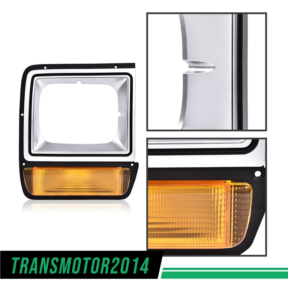 Par de bisel de faros aptos para camioneta Dodge con luz de estacionamiento en esquina Foto 4 de 4