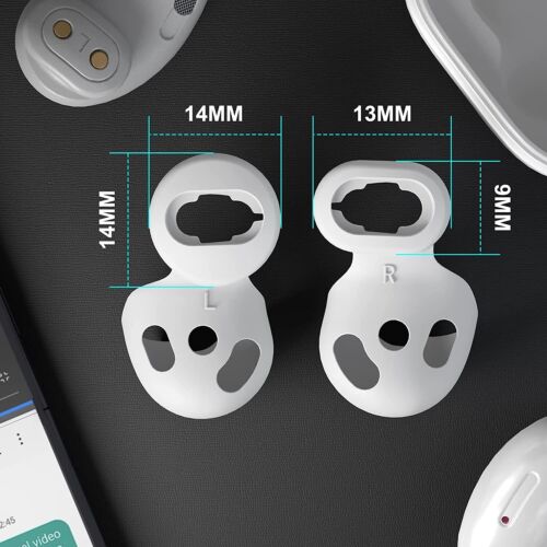 Zotech 4 Pair Anti-Slip Eartips Cover for Samsung Galaxy Bud Live (White, S/L) - Picture 2 of 3
