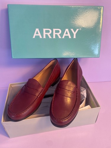 Sale!!!Women's "Array" Burgundy Color Leather penny Loafers New in Box Size 6 W - Picture 2 of 5