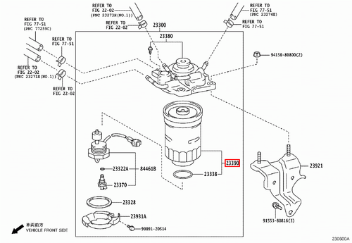 Genuine Toyota Prado 150 Series GDJ 1GD 2.8 Diesel Fuel Filter - Picture 10 of 10