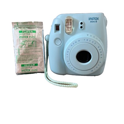 FUJIFILM Instax Mini 8 Blue Instant Film Camera FILM TESTED Works FUJIFILM Instax Mini 8 Blue Instant Film Camera FILM TESTED Works