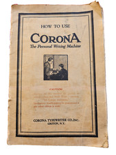 1924 CORONA No.3 FOLDING TYPEWRITER INSTRUCTION MANUAL Original thumbnail