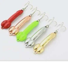 2pcs Penis Shape Dick Spinner Spoon Lure ~ 5 Color choices ~ 4 Sizes ~ FREE Ship